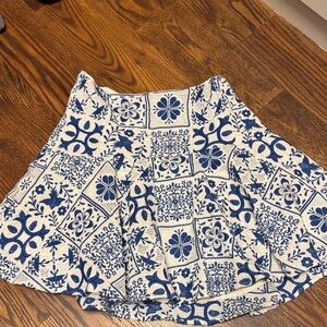 Maeve navy and White  Floral Skater Skirt